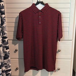 Men’s XL FootJoy Golf Polo in Black and Red Stripe